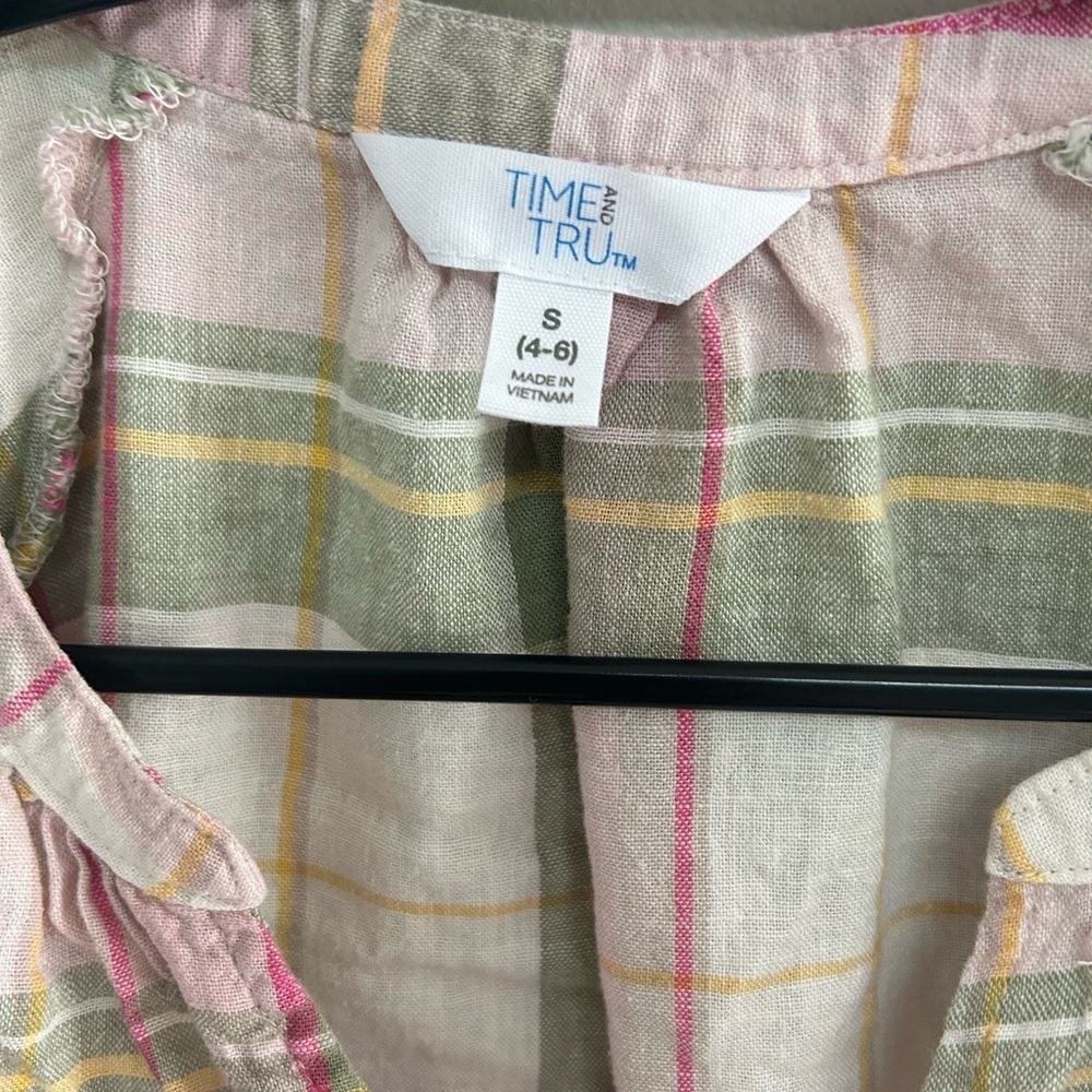 Time and Tru Multicolor Plaid Shirt - Picture 2 of 2